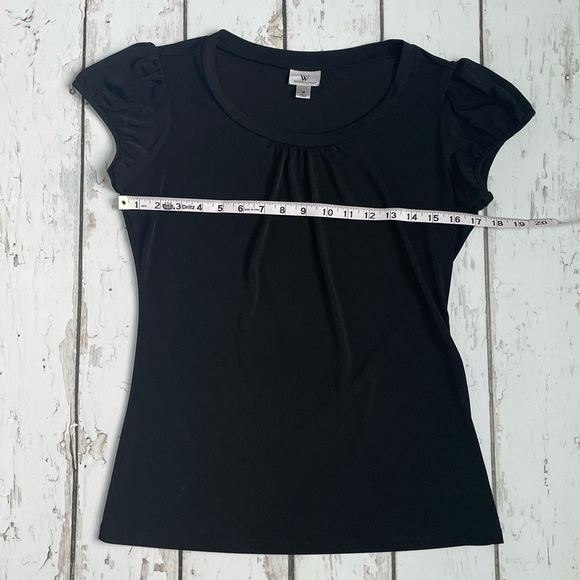 Worthington Black Short Sleeve Blouse - Picture 4 of 7